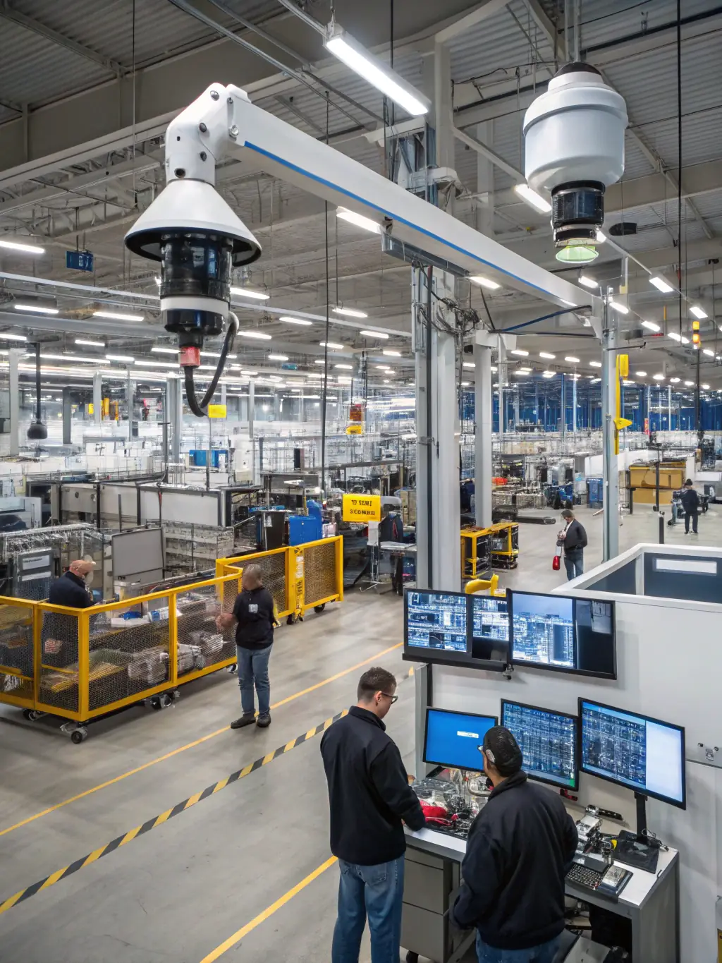 A newly constructed factory unit with advanced security systems, emphasizing secure investment in FactoryFocus.